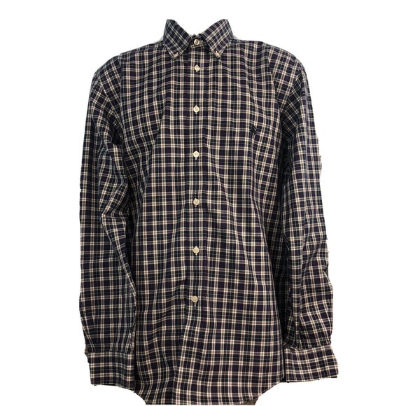 BROOKS BROTHERS Mens Large L Regent Button Up Shirt Original Polo Non Iron Check - Picture 1 of 4
